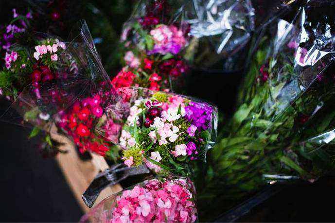 Bouquet presented in studio